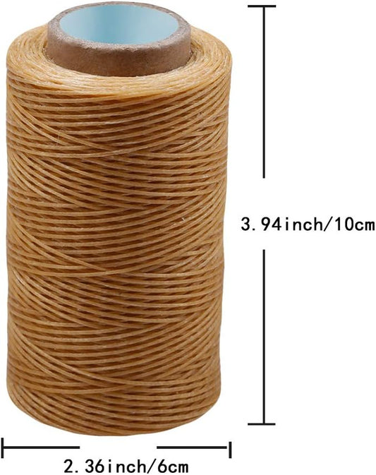 284 Yards Waxed Thread, 210D Heavy Duty Flat Wax Thread for Leather Sewing, Bookbinding/Shoe Repairing/Leather Projects