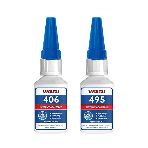 406 & 495 Super Glue Instant Adhesive 20g Suitable for Plastic Rubber,for Flexible and Porous Materials 2 Pack