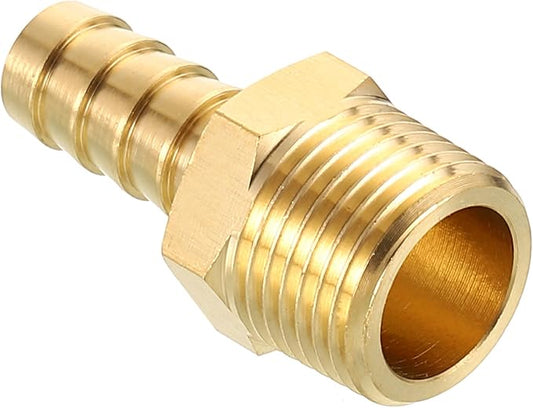 Pack of 1 Brass Hose Barb Fittings 3/8" Hose Barb to 3/8" NPT Male Fittings