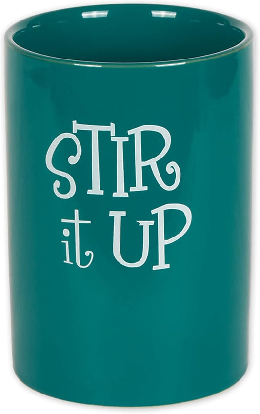 DII Kitchen Accessories Retro Collection Ceramics, Utensil Holder, Teal