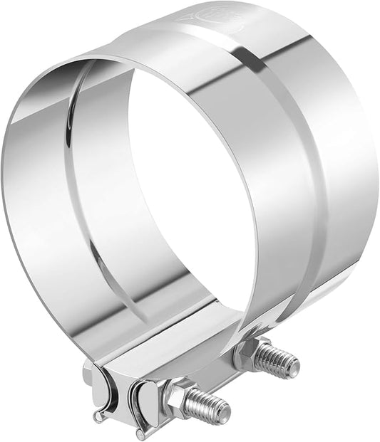 EVIL ENERGY 5.0'' Exhaust Clamp, Lap Joint Band Clamp Stainless Steel for Pipes, Mufflers, Catalytic Converters (1PCS, 5 inch)