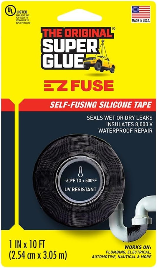 Super Glue The Original 15408 E-Z Fuse Tape, black, 1 inches width x 10 feet length