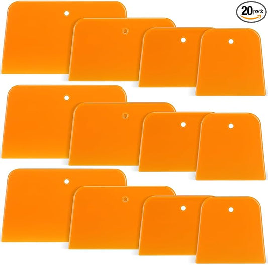 Frienda 20 Pcs Body Filler Spreaders Plastic Tools for Automotive Applying Putties Glazes Caulks and Paint (4 Sizes)