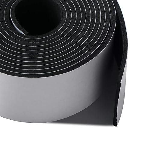 High Density Foam Tape - 2'' X 1/8'' X 10Ft (2 Rolls) Weatherproof Adhesive Prevent Condensation Heat Resistant Weather Stripping Easy to Cut & Install & Remove for Car Doors Pipes Windows