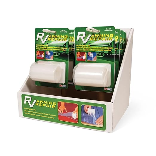 Life Safe Awning Repair Tape, RV and Marine, Repairs Rips, Tears & Punctures To Awnings, Canvas, Rain Wear, Tents, Knapsacks & Pool Covers, Transparent, 3 inch X 15 ft, RE3848