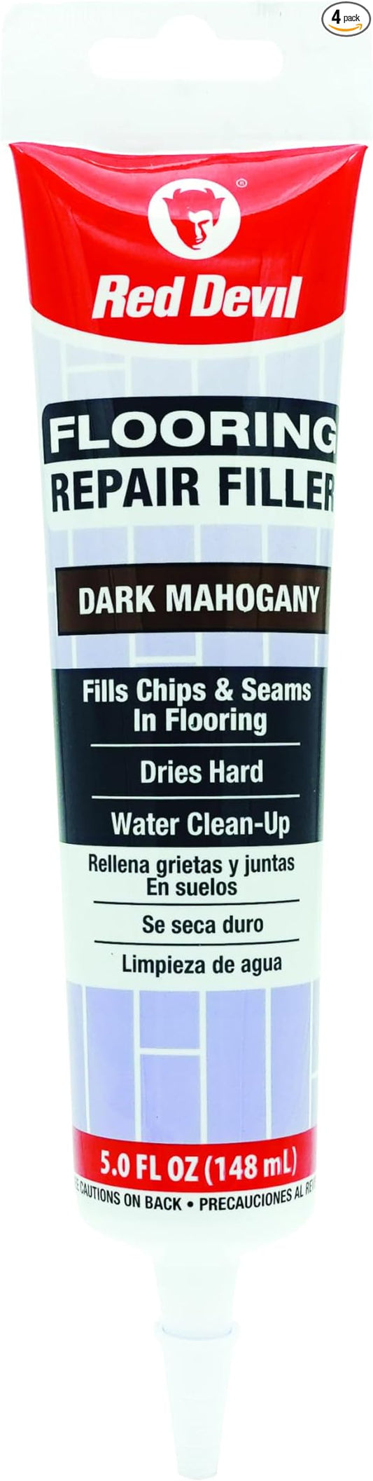 Red Devil 056070 Flooring Repair Filler, 5 oz., Dark Mahogany, 4 Pack