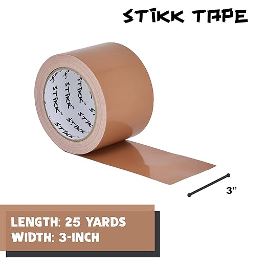STIKK Duct Tape - Tan Duck Tape - 3 inch x 25 Yards - Heavy Duty Tape for Repairs, Household Projects - for Commercial HVAC and Construction - Effective Heavy Duty Waterproof Duct Tape