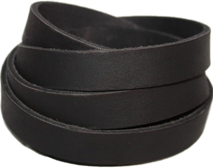Leather Strap for Crafts & Jewelry | 72 Long × 5/8" Wide × 1/8" Thick (7-8oz) | Genuine Leather Strips for Crafts, Projects or Repairs - Black | 4-Pack