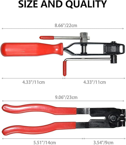 CV Joint Boot Clamp Pliers, Automotive CV Boot Clamp Tool Set, Hose Clamp Pliers CV Axle Clamp Tool, Suitable for Vehicles ATV UTV boot Clamps (Red)