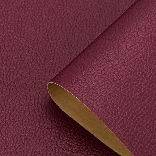 Burgundy Leather Repair Patch Tape, 39.4 x 54 Inches Large Self-Adhesive Leather Repair Kit for Furniture, Car Seats, Vinyl Leather, Couches, Sofa, Chairs