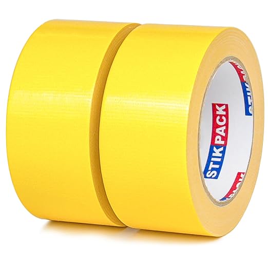 2 Rolls Yellow Duct Tape, Heavy Duty Strong Industrial Colored Duct Tape 9mil x 2inch x 25yds Flexible, No Residue, Waterproof and Tear by Hand, Multi-Use for Indoor & Outdoor Repairs