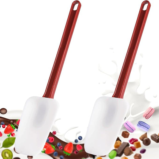 Commercial Spoonula Rubber Spatula Set 2, High Heat Spatula Spoon 16 Inches, Commercial Spatula for Cooking, Rubber Spatula Set Resistant to 500℉ (2 Spoonulas 16"/L)