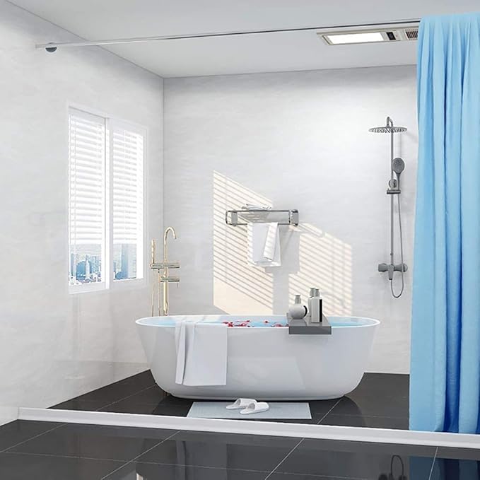 Duzzy 98 Inch Collapsible Shower Water Dam Shower Stopper Barrier and Retention System and Keeps Water Inside Threshold Dry and Wet Separation Suitable for Bathroom and Kitchen
