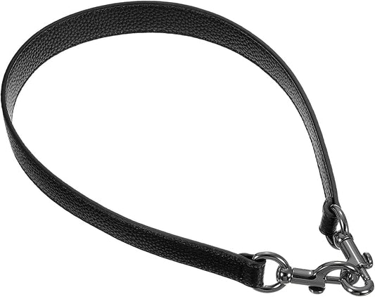 uxcell 25.59 Inch PU Leather Short Bag Strap with Clasp, Purse Handles Handbags Replacement Straps for Clutch Bag Underarm Bags, Black, Grey Buckle