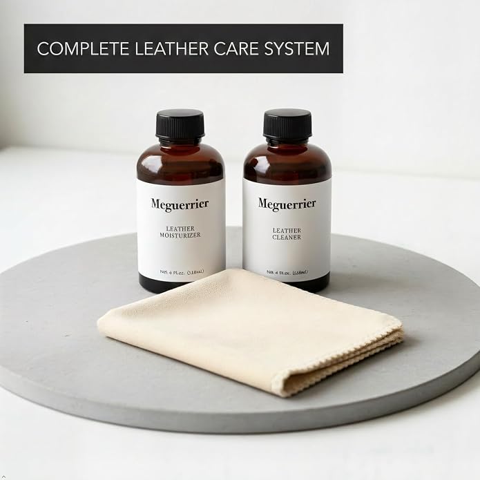 Leather Purse Cleaner and Conditioner Kit, 2 x 4 fl oz | Premium Care Set for Designer Handbags, Luxury Totes & Wallets, pH-Balanced, Non-Toxic Formula