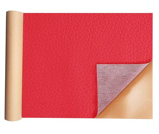 Oversized Leather Repair Tape, Adhesive Repair for Leather,17.7 x 78.8inches, for Sofas, car Seats, Furniture, Bags, Jackets, Armchair Tear Repair Patches (Red)