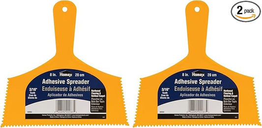 Homax Adhesive Spreader, 8", 3/16" Tooth, Hardwood Flooring Spreader,Orange (Pack of 2)