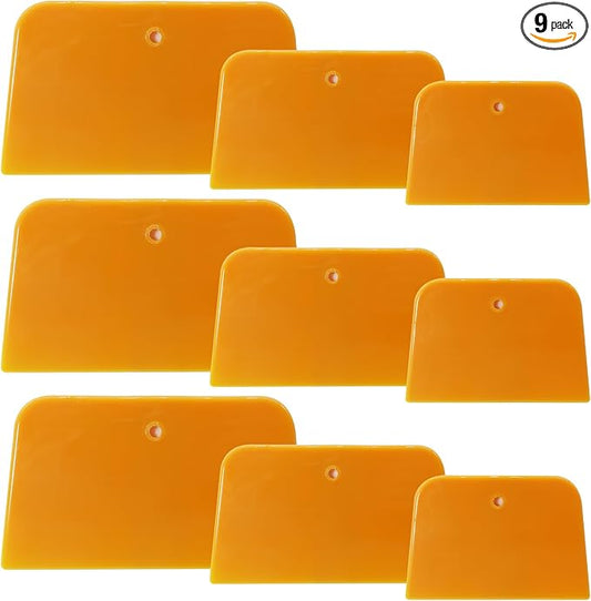 Body Filler Spreaders, Plastic Spreader,4, 5, 6 Inch Reusable Automotive Body Fillers Hard for Applying Fillers, Putties, Glazes, Caulks and Paint (9)