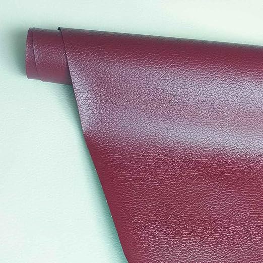 Leather Repair Patch,Self Adhesive Leather Repair Tape for Furniture,PU Leather Repair Kit for Car Seat, Couch, Sofa, Chair, (Wine Red,10X50 inch)