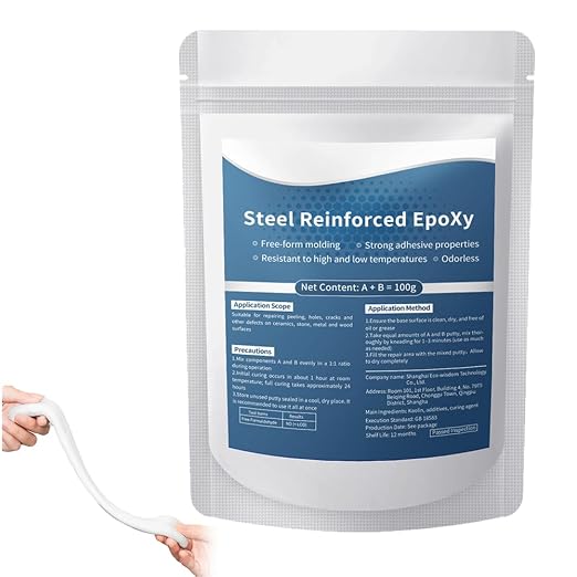 Epoxy Putty Fast Repair Clay, 2-Part Repair Filler Putty for Metal Wood Ceramic Stone Tile and Plastic, Filling Cracks Holes and Surface Repairs (1)