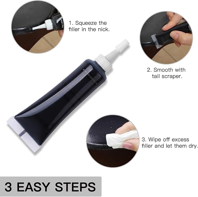 12 Colors Leather Repair Kit - for Furniture Car Seats Couches Sofa Shoes Boat, Leather Dye Restore Scratches Tears Holes, Purses Jacket Leather Paint, Vinyl Repair Kit Bonded Leather Genuine Italian…