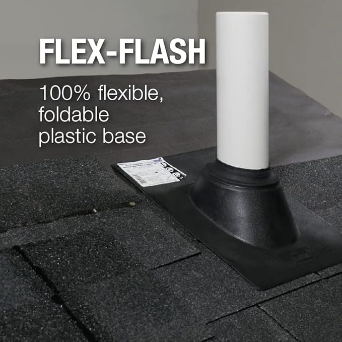 Oatey 14038 Foldable Plastic 3" Pipe Diameter Flex Calk Roof Flashing 10" x 13.25" Base