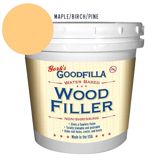 Goodfilla Maple Beech Pine,1 Quart (3.5lbs) Wood and Grain Filler, Stainable, Tintable, Sandable, Zero Waste, Non-Toxic, USA Made