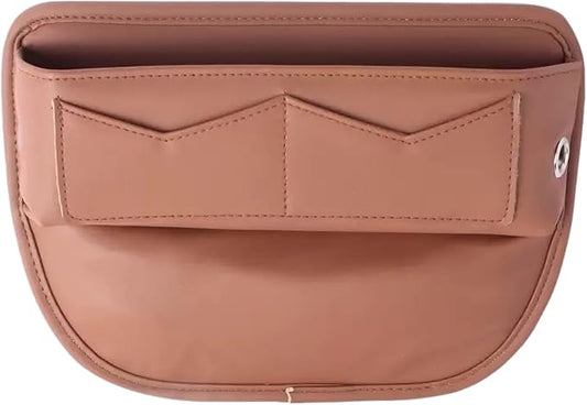 BLIRITEL Car Seat Gap Filler Organizer with Charging Hole, PU Leather Car Seat Gap Plug with Storage Slot, Car Console Side Organizer for Phone, Keys & Cards (Brown)