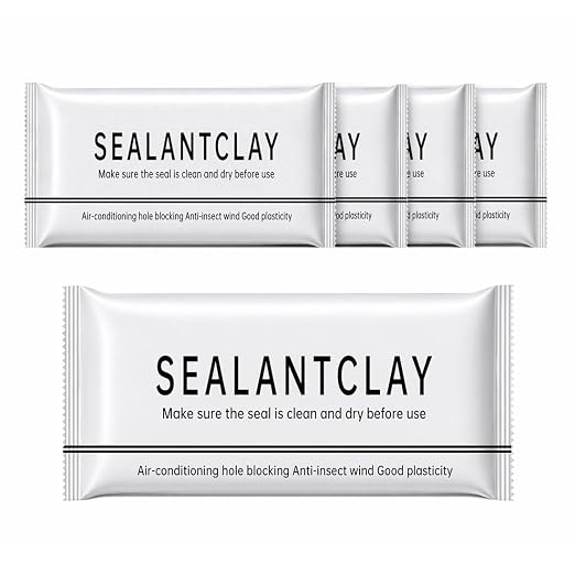 4Pack Upgraded Moldable Sealant Clay, Fast Drying Formula - Sealant Mastic for Pipe Repair, Wall Hole Filling, Drain Connection and Air Conditioner Hole Sealing