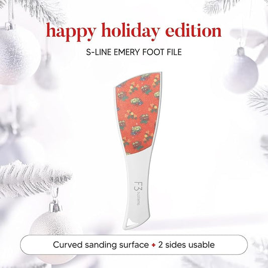 S-Line Emery Foot File, Colossal Double-Sided Pedicure Tool, Effective for Cracked Heel, Ergonomic Design for Easy Grip (Pattern)