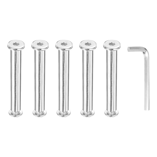 PATIKIL M8x8mm Hex Chicago Screws 10x75mm, 2Pcs 304 Stainless Steel Metric Hex Drive Socket Cap Binding Post Screw Posts for Scrapbook Leather Belt Album Furniture Repair, Silver