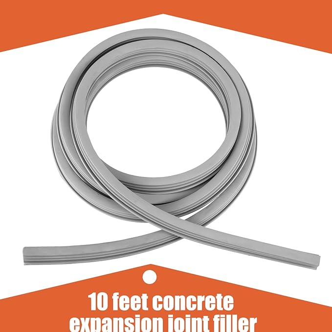 Kingdder Concrete Expansion Joint Filler Driveway Crack Filler Flexible EPDM Rubber Strip for Concrete Crack Repair Replacement Weather Aging Resistance Expansion Joint(1'' Wide, 10 ft Long)