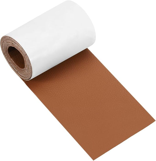 MECCANIXITY Leather Repair Patch 3"x60" Self-Adhesive Leather Vinyl Repair Tape Kit for Furniture Couches Sofa Chair Car Boat Seats Jackets, Smooth Grain Brown