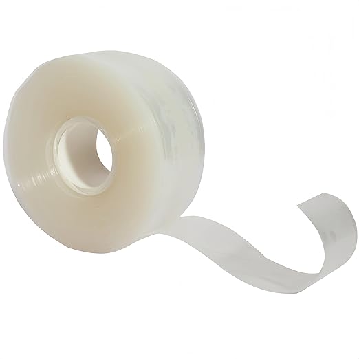 Heavy Duty Electrical Tape, Self-Fusing Silicone Rubber, Waterproof & Insulating Flexible Tape, Electrical for Hose, Automotive, Outdoor & Repairs - 1" x 20ft x 20mil Roll - Clear