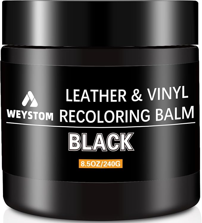 Leather Recoloring Balm - Black Leather Repair Kit for Furniture, Dye, Recolor, Renew, Repair & Restore Aged, Faded, Cracked, Peeling and Scuffed