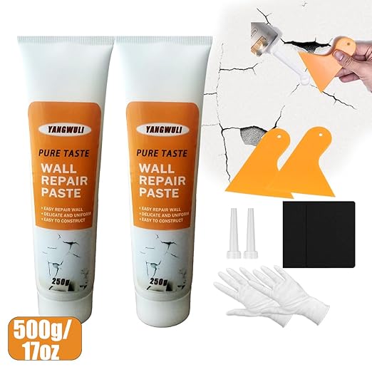 Drywall Repair Kit,2 Pack Wall Mending Agent,Wall Spackle with Scraper/Sandpaper,Wall Repair Paste Plaster for Wall Crack/Nail Hole