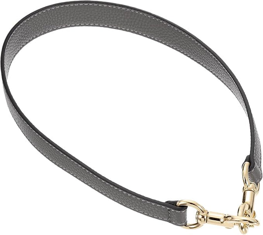 uxcell 25.59 Inch PU Leather Short Bag Strap with Clasp, Purse Handles Handbags Replacement Straps for Clutch Bag Underarm Bags, Grey, Gold Buckle