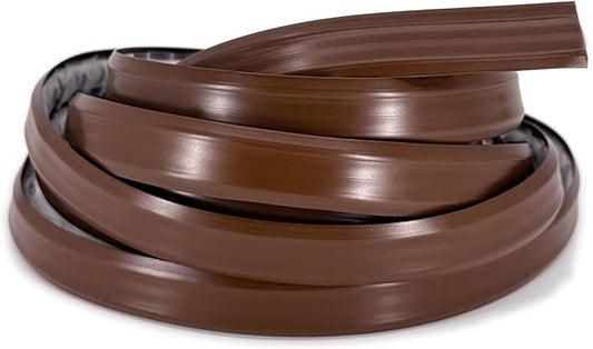 InstaTrim Peel & Stick Flexible Caulk Tape & Trim, Easy to use, self-Adhesive, Caulk sealant for Floors, Doors, Windows, counters, tubs and More - Made in USA, 1/2 inch x 10 feet, Brown