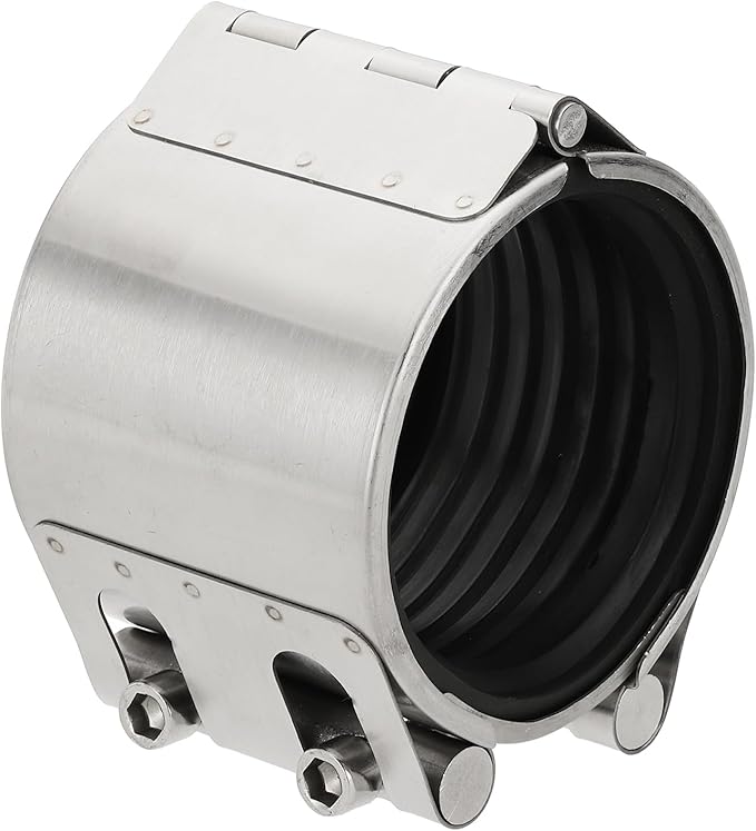 HARFINGTON Pipe Repair Clamp 4-1/2" OD 113mm-117mm 304 Stainless Steel Leak Sealer Emergency Pipe Repair for Plastic Metal Tubing Water Gas Oil Lines, Silver