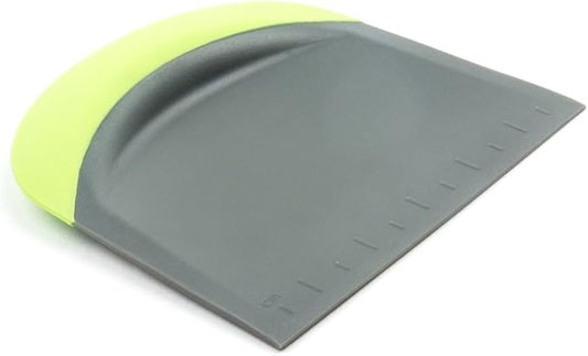 Fox Run Dough and Bowl Scraper, 4.75" Flat Edge Bench Scraper, Green