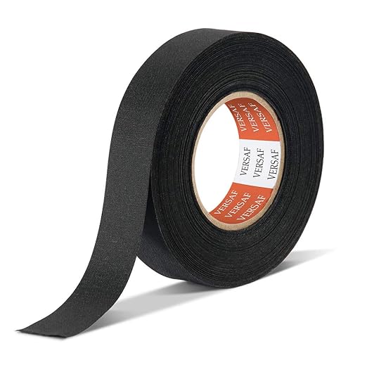 VERSAF Wire Harness Automotive Cloth Tape - Adhesive High Noise Resistance Heat Proof Chemical Fiber Fabric Electrical Tape for Wrapping Wiring Harness/Insulation/Car Engine (0.75″82′Pack of 1 Piece)