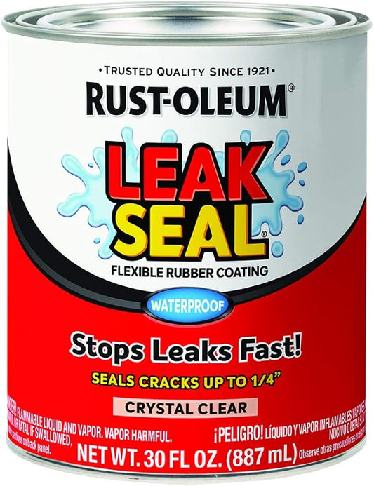 Rust-Oleum 275116 LeakSeal Flexible Rubber Coating, 30 oz, Crystal Clear