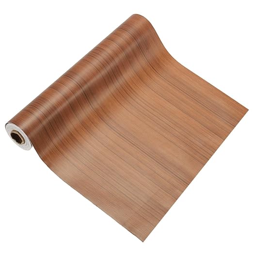 PATIKIL Wood Grain Tape 12" x 32 ft, Self-Adhesive Wood Texture Repair Tape Realistic Wooden Effect Patch for Furniture Cabinets Floor Walls, Brown