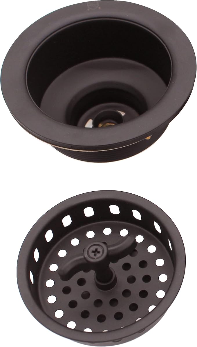 Westbrass A213-12 3-1/2" Wing Nut Twist Style Large Kitchen Sink Basket Strainer, Oil Rubbed Bronze