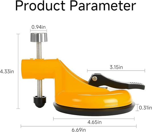 LOZLIN Granite Marble Countertop Seam Leveling Tool, Adjustable Vacuum Suction Clamp Set for Stone Slab Installation and Repair, Professional Gap Adjustment Kit Yellow Rubber