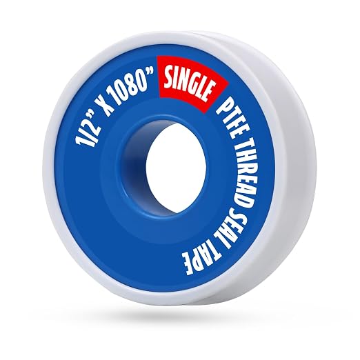 Supply Giant Plumbers PTFE Tape 1/2" W x 1080" L Pipe Thread Tape, High Density Thread Sealant Tape Water Seal Plumbing Tape for Shower Head, Pipes, Gas Lines, Leak Prevention