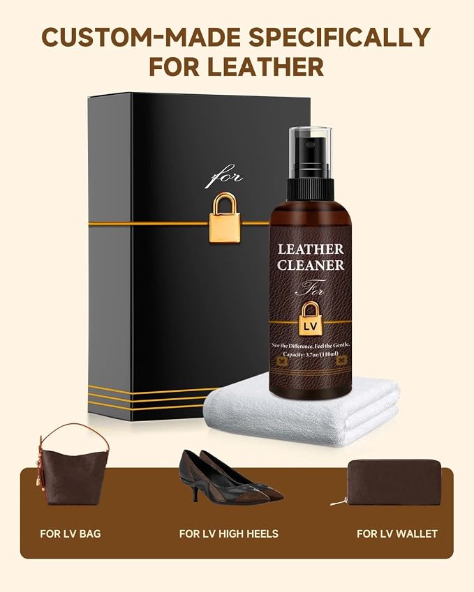 Leather Cleaner Set for Louis Vuitton, Powerful Stain Removal | Eliminate Stains, Oil, and Dirt, Restores Original Shine to Bags, Non-Toxic Formula, Suitable for LV Leathers