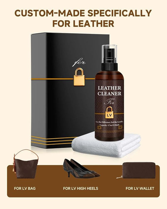 Leather Cleaner Set for Louis Vuitton, Powerful Stain Removal | Eliminate Stains, Oil, and Dirt, Restores Original Shine to Bags, Non-Toxic Formula, Suitable for LV Leathers
