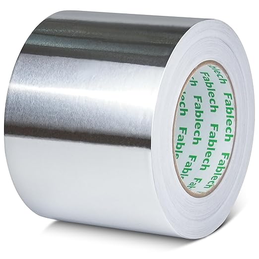 Aluminum Foil Tape,3.2mil Thick, 4 Inch Wide x 55 Yards (165ft), Heavy Duty Waterproof & High Temperature Resistant, for HVAC Duct Sealing, Metal Repair & Insulation