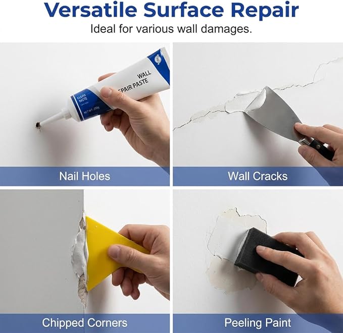 Efficient Drywall Repair Kit with Scraper, 2026 New Quick Drying Wall Mending Agent for Holes & Cracks for Holes, Cracks, Quick Easy Solution for Home Wall Efficient Patch Repair (1pc)